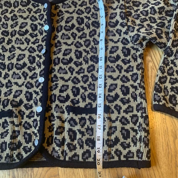 Vintage Tally Ho Leopard button up cardigan Size M - Picture 10 of 14